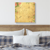 Robuust, grunge, papier, , floral, text, rozen, ro canvas afdruk (Insitu (Slaapkamer))