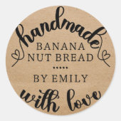 Robuust handgemaakt met het papier van de Heart Kr Ronde Sticker (Voorkant)