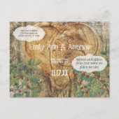 Robuust hart in boomstam sparen de Datum Aankondigingskaart (Achterkant)