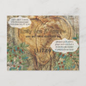 Robuust hart in boomstam sparen de Datum Aankondigingskaart (Achterkant)