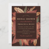 Robuust herfst bruin vrijgezellenfeest met floreel kaart (Voorkant)