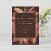 Robuust herfst bruin vrijgezellenfeest met floreel kaart (Staand voorkant)