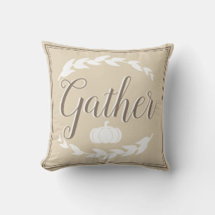 Robuust Herfst — Wheat Laurels & Pumpkin Gather Sc Kussen