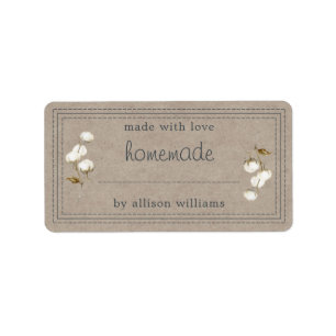 Robuust Homemade Label Cotton Sprig Kraft Paper