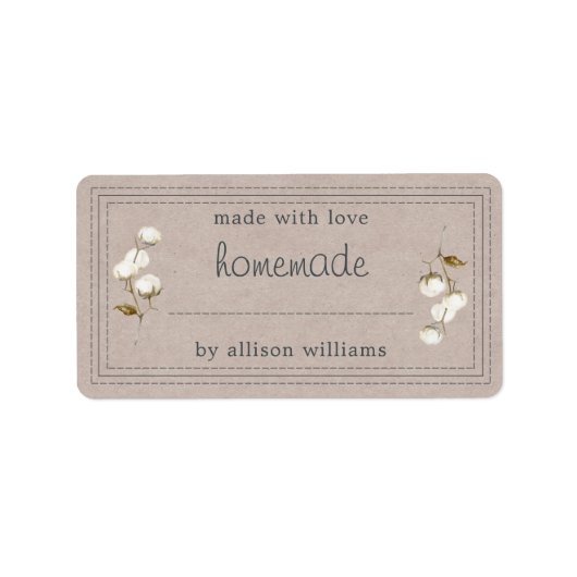 Robuust Homemade Label Cotton Sprig Kraft Paper (Voorkant)