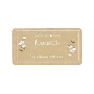 Robuust Homemade Label Cotton Sprig Kraft Paper