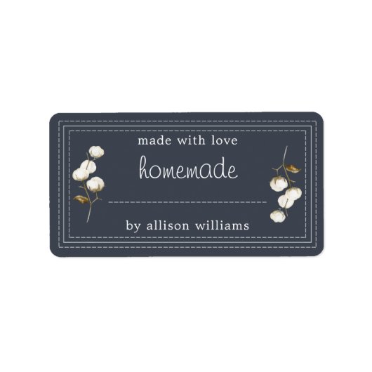 Robuust Homemade Label Katoen Katoen Donkerblauw (Voorkant)