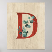 Robuust hout en eucalyptus Letter D Poster afdrukk (Voorkant)