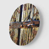 Robuust hout en ijzerhoudende metalen vergrendelin grote klok (Hoek)