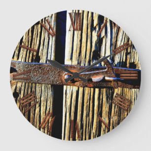 Robuust hout en ijzerhoudende metalen vergrendelin grote klok