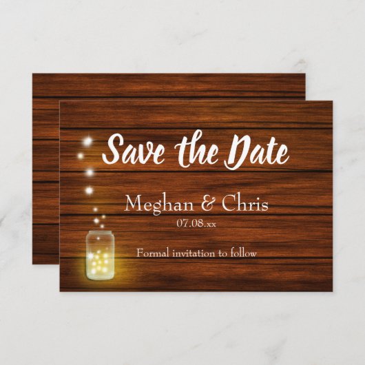 Robuust hout en licht Bespaar de Kaart Datum (Voorkant / Achterkant)