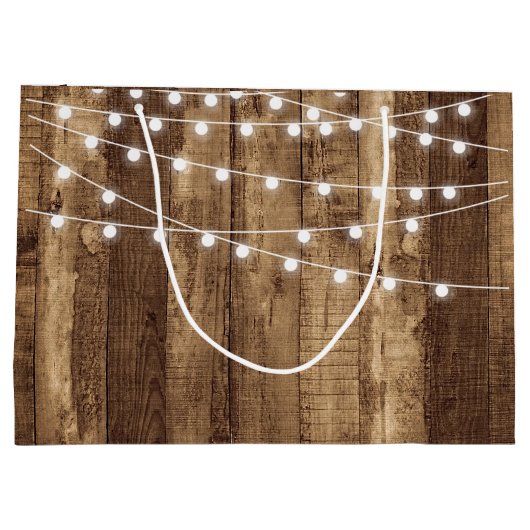 Robuust hout en lichte lampjes Happy Birthday Cust Groot Cadeauzakje (Achterkant)