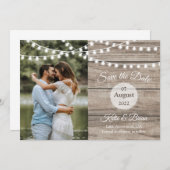 Robuust hout en snaarlampen Sla de datumkaart op Kaart (Voorkant / Achterkant)