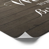 Robuust hout en strijklampjes Welkomstteken Poster (Hoek)