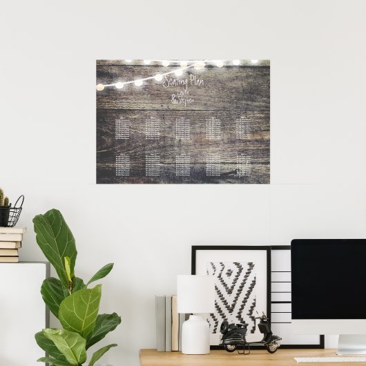 Robuust hout- en strijktafel met lichttabel2 poster (Thuiskantoor)