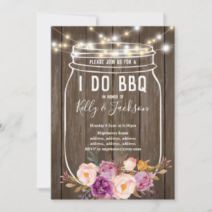 robuust hout, pot, ik doe BBQ-feest uitnodiging