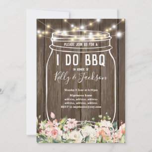 robuust hout, pot, ik doe BBQ-feest uitnodiging