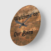 Robuust hout, welkom in onze schuur, klok (Hoek)
