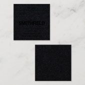 Robuust  industrieel zwart op zwart tafoon vierkante visitekaartje (Voorkant / Achterkant)