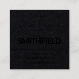 Robuust  industrieel zwart op zwart tafoon vierkante visitekaartje