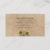 Robuust kalligrafie - Zonnebloemhandgemaakt kraftp Visitekaartje (Achterkant)