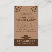 Robuust karton Art nouveau ornaments CC1188 Visitekaartje (Achterkant)