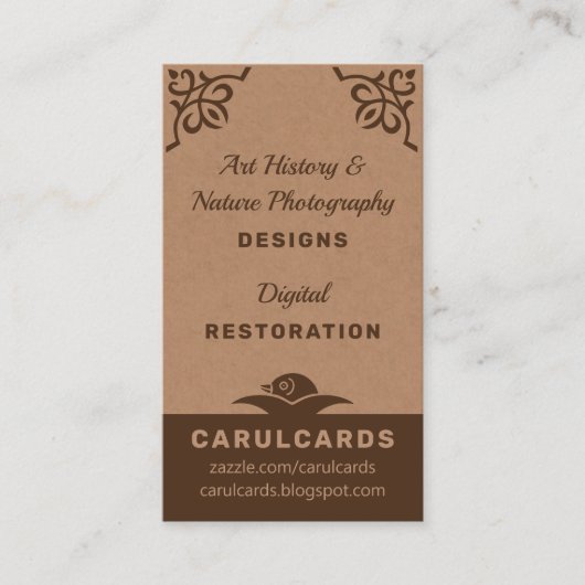 Robuust karton Art nouveau ornaments CC1188 Visitekaartje (Voorkant)