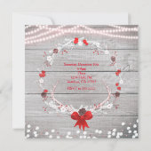 Robuust kerstfeest Antler Wreath White Wood Kaart (Achterkant)