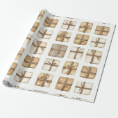 Robuust kerstfeest cadeaupapier (Uitgerold)