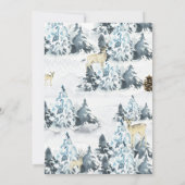 Robuust kerstfeest Deer Forest Invitation Kaart (Achterkant)