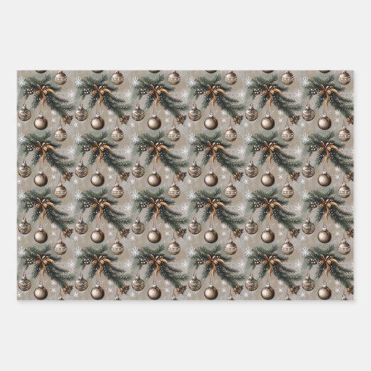 Robuust kerstfeest inpakpapier vel (Voorkant 2)