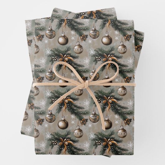 Robuust kerstfeest inpakpapier vel (In situ)