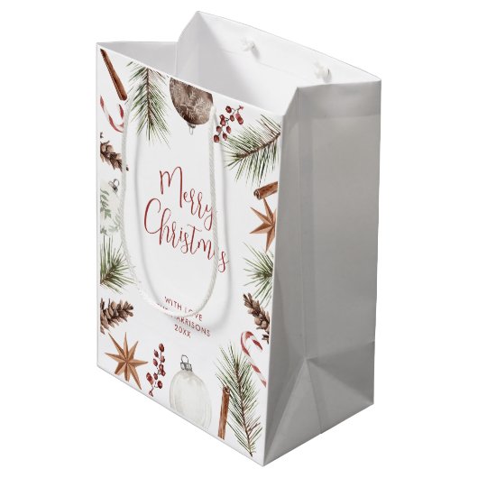 Robuust kerstfeest medium cadeauzakje (Achterkant Gekanteld)