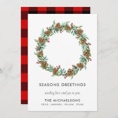 Robuust kerstfeest Modern Seasons Greetings Name Feestdagenkaart (Voorkant / Achterkant)