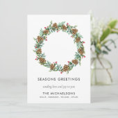 Robuust kerstfeest Modern Seasons Greetings Name Feestdagenkaart (Staand voorkant)