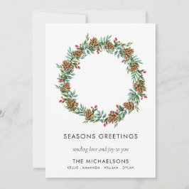 Robuust kerstfeest Modern Seasons Greetings Name Feestdagenkaart