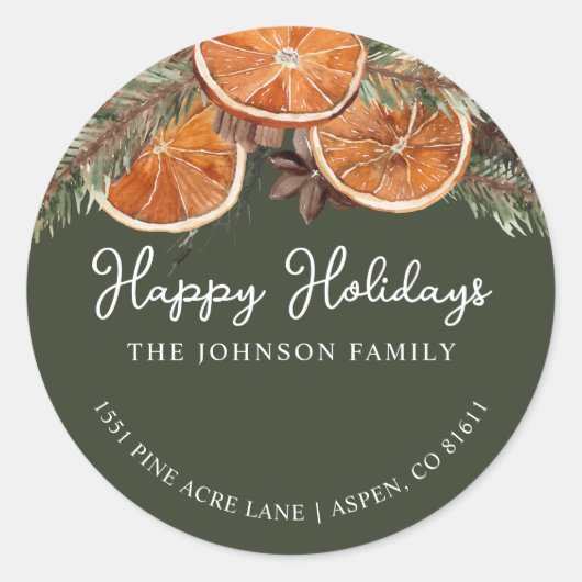 Robuust kerstfeest ronde sticker (Voorkant)