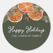 Robuust kerstfeest ronde sticker (Voorkant)