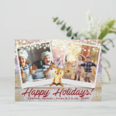 Robuust kerstfeest | Twee foto's | Lijst Collage Feestdagenkaart (Staand voorkant)