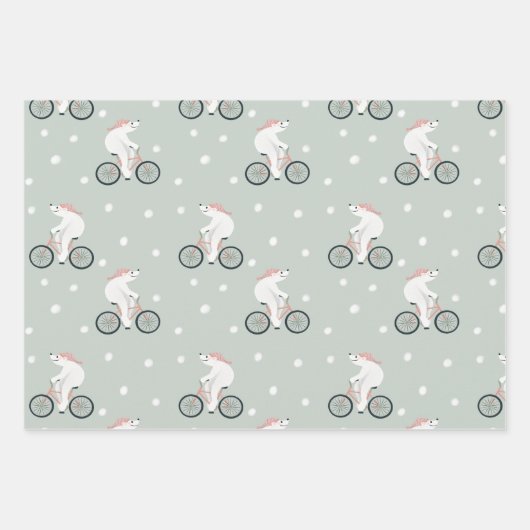 Robuust kerstkraft Whimsical Winter Polar Beer Inpakpapier Vel (Voorkant)