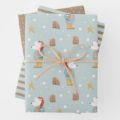 Robuust kerstkraft Winter Snow Polar Beer Inpakpapier Vel (In situ)