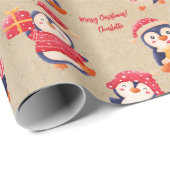 Robuust kerstpinguïn, omslagpapier cadeaupapier (Rol Hoek)