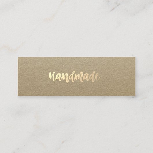 Robuust Kraft, goud, eenvoudig, handgemaakt Mini Visitekaartje (Voorkant)