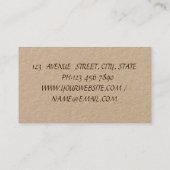 Robuust, Kraft, Olijf, Handgemaakt Visitekaartje (Achterkant)