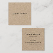 Robuust kraft professioneel vierkant vierkante visitekaartje (Voorkant / Achterkant)