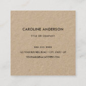 Robuust kraft professioneel vierkant vierkante visitekaartje (Achterkant)