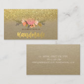 Robuust, Kraft, Waterverf ventilator, goudglitter Visitekaartje (Voorkant / Achterkant)