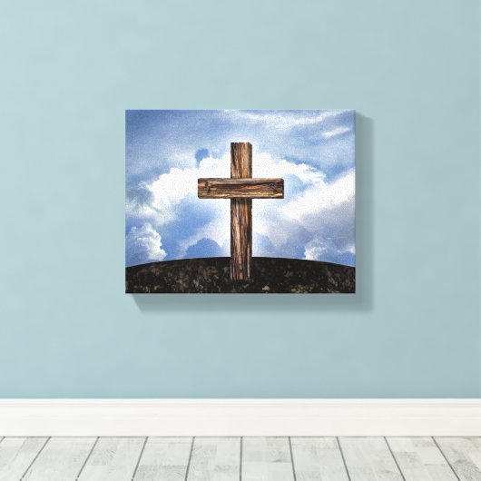 Robuust kruis met Sky Canvas Afdruk (Insitu (Houten vloer))