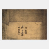 Robuust land  barn bruine textuur inpakpapier vel (Voorkant)