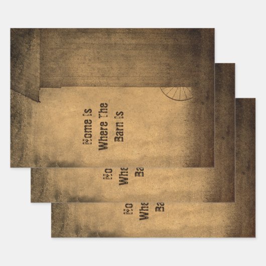 Robuust land  barn bruine textuur inpakpapier vel (Set)